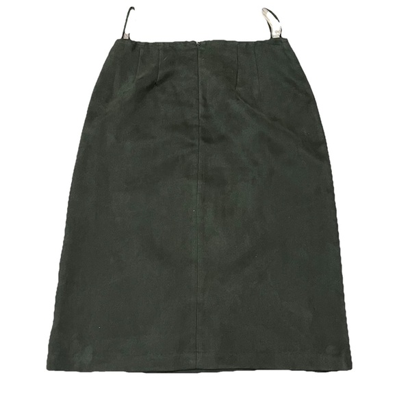 INC Vtg Y2k 90s Green Suede Midi Skirt Forest Fairy Coquette Cottegecore 8 Boho - Picture 2 of 7